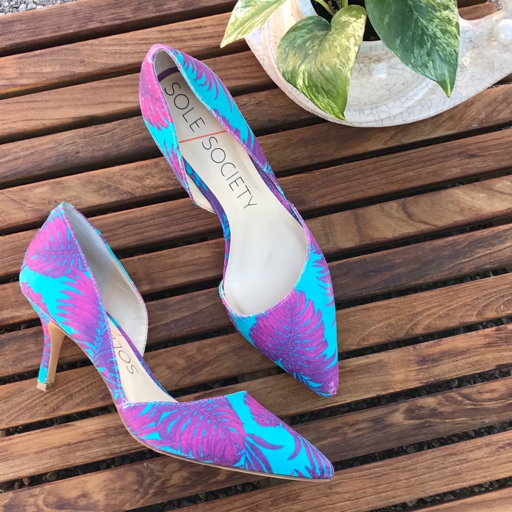 Sole society plant pattern heels